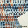 Abstract Orange Blue Ethnic Print Nylon Spandex