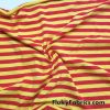 Yellow and Red Yarn Dyed Stripe Cotton Lycra
