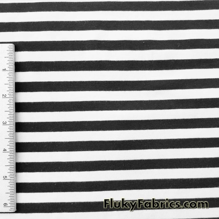 Black and White Stripe Cotton Spandex