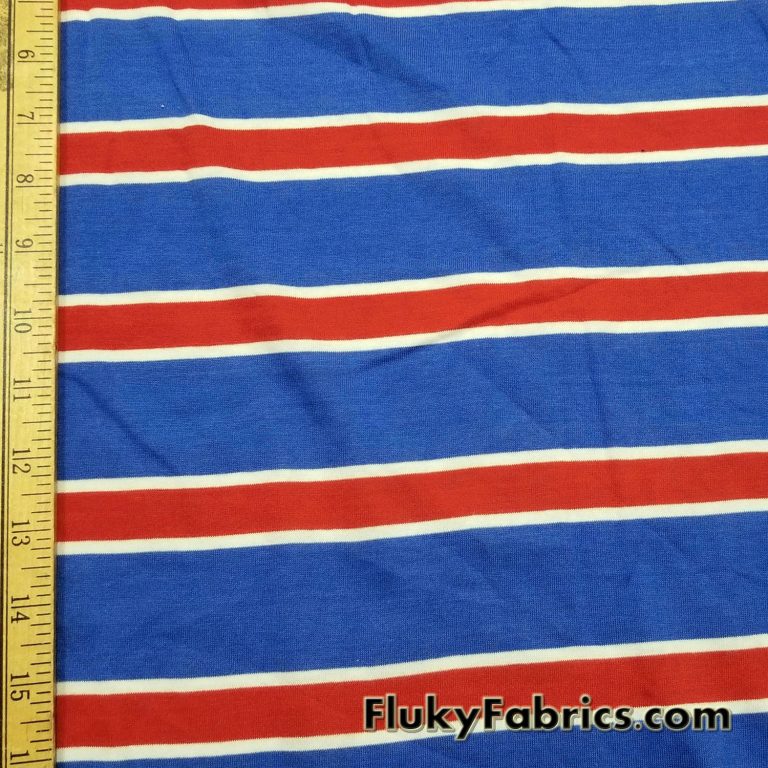 Blue Red and White Cotton Jersey
