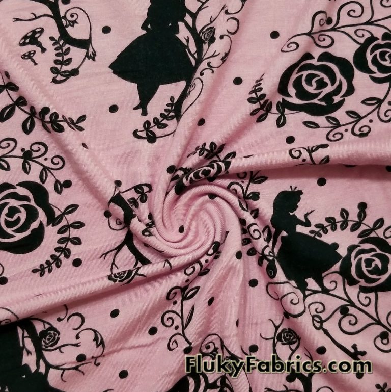 Alice, Cheshire and Roses Rayon Spandex Jersey