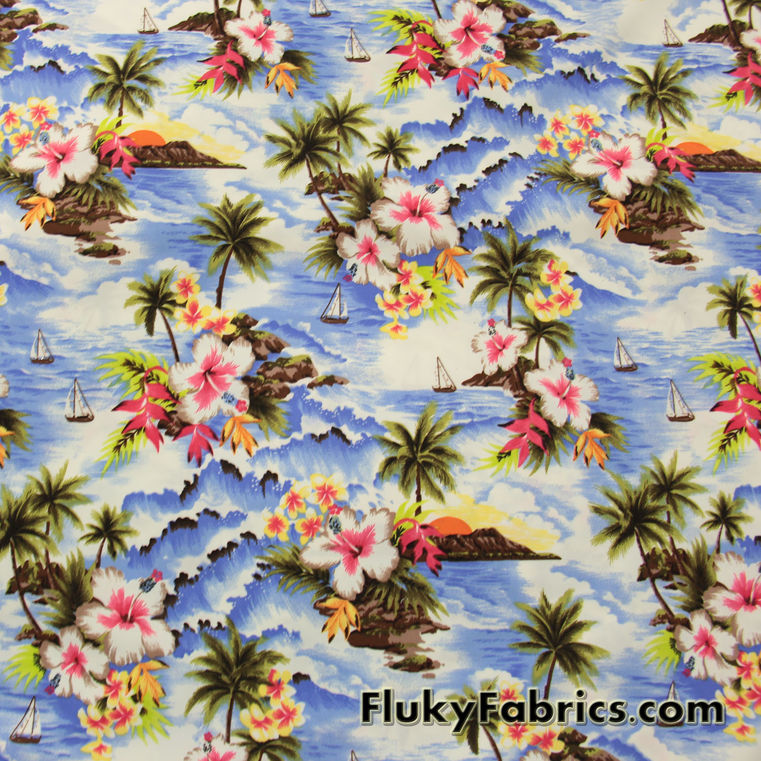Hawaiian Vacation Nylon Spandex Print