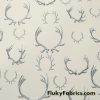 Antlers Print on Ivory Nylon Spandex