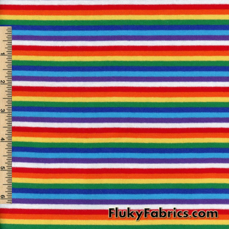 Rainbow Mini Stripes 4-way Stretch Cotton Rib Lycra
