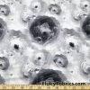 Shades of Gray Abstract Flora Triblend Jersey Print Fabric at FlukyFabrics.com
