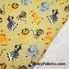 Cute Jungle Zoo Colorful Cartoon Animals Cotton Jersey Fabric