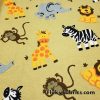 Cute Jungle Zoo Colorful Cartoon Animals Cotton Jersey Fabric