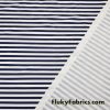 Dark Navy and White Stripes Nylon Spandex Swimwear Fabric