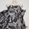 Newspaper on Heather Gray and Black Fashion Print Cotton Jersey Lycra Fabric000