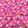 Cute Kitten Faces and Hearts with Animal Print Cotton Jersey Fabric