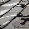 Black, Gray and White Camo Print Interlock Cotton Knit Fabric
