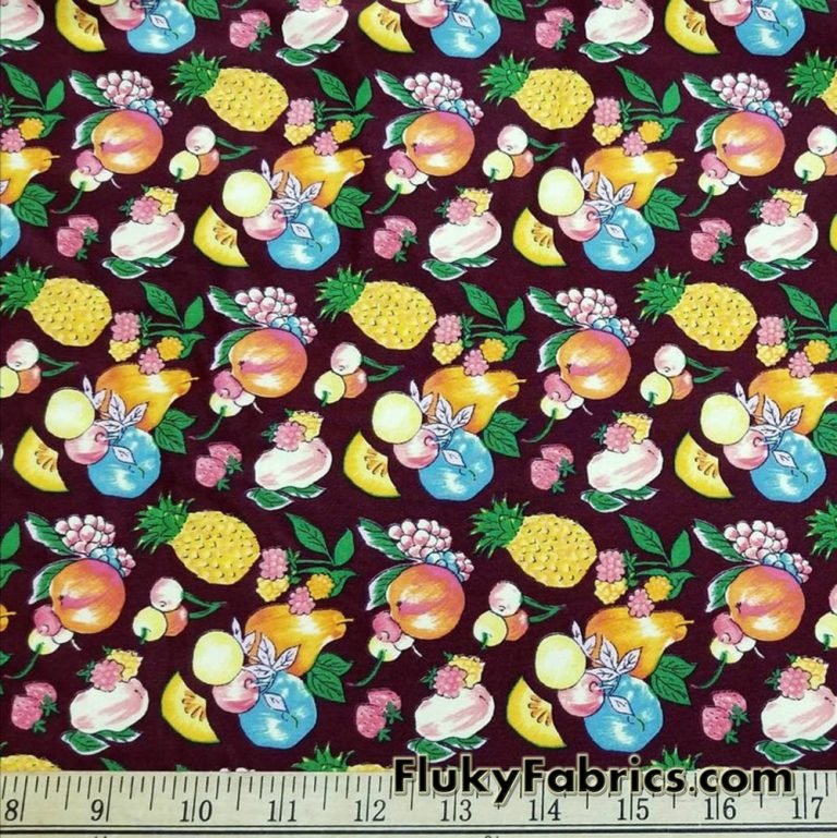 Tossed Fruits Nylon Spandex Bikini Swimsuit Fabric