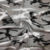 Black, Gray and White Camo Print Interlock Cotton Knit Fabric