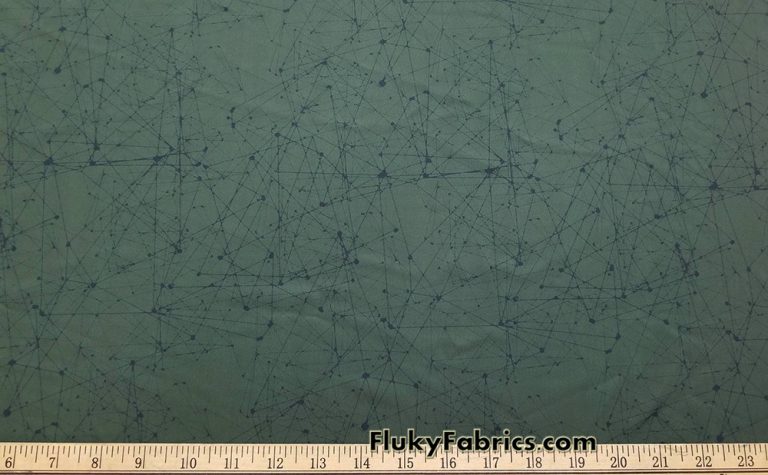 Night Sky on Olive Swimwear Nylon Spandex Fabric