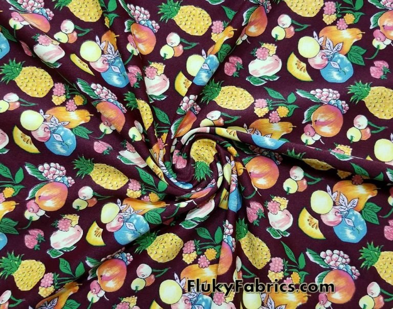 Tossed Fruits Nylon Spandex Bikini Swimsuit Fabric