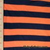 Navy and Orange Stripes Poly Cotton Jersey Fabric
