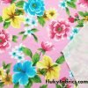 Spring Flower Mix on Pink Quality Swimsuit Nylon Spandex Fabric