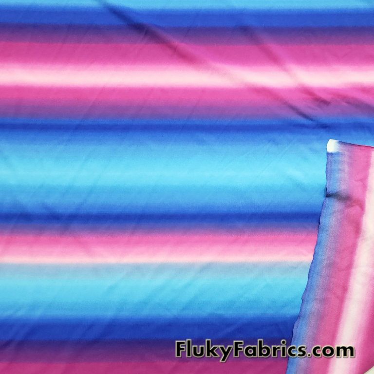 Cotton Candy Gradient Striped Print Nylon Spandex Swimsuit Fabric