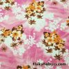 Hawaiian Print on Pink Tie Dye Nylon Spandex Swimsuit Fabric