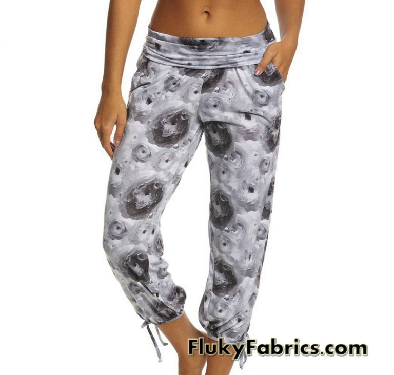 Shades of Gray Abstract Flora Triblend Jersey Print Fabric