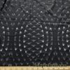 Abstract Geometry Circles on Black Shiny Swimsuit Nylon Spandex Fabric at FlukyFabrics.com
