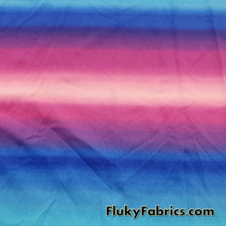Cotton Candy Gradient Striped Print Nylon Spandex Swimsuit Fabric