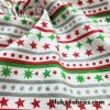 Festive Christmas Stripes with Silver Lurex Cotton Jersey Knit Fabric