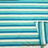 Aqua, Turquoise, Lime and White Yarn Dyed Stripe Cotton Jersey Spandex