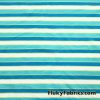 Aqua, Turquoise, Lime and White Yarn Dyed Stripe Cotton Jersey Spandex