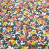 Wild Flowers on Dark Gray Print Lightweight Cotton Lycra Fabric