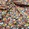 Wild Flowers on Dark Gray Print Lightweight Cotton Lycra Fabric