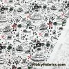 Pirates, Sirens, Whales and Ships Treasure Map Print Single Spandex Swimwear Fabric