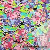 Abstract Flowers and Petals Print Swimwear Poly Spandex Fabric