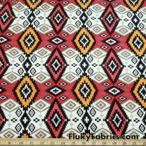 Ethnic Tribal Lightweight Rayon Spandex Jersey Fabric at FlukyFabrics.com