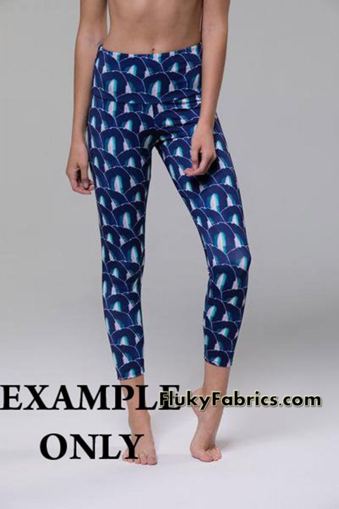 Blue Geode Design Print Swimsuit Nylon Spandex Fabric