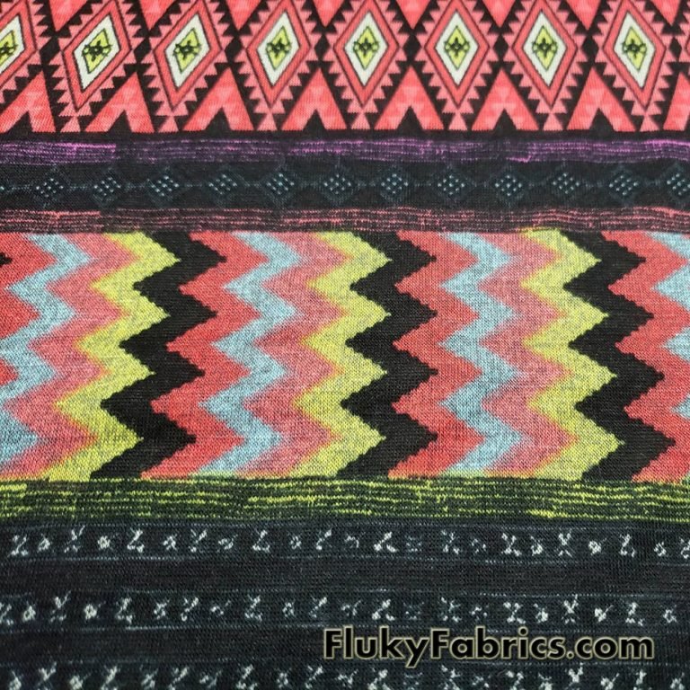 Poly Spandex Jersey Tribal Ethnic Print Fabric