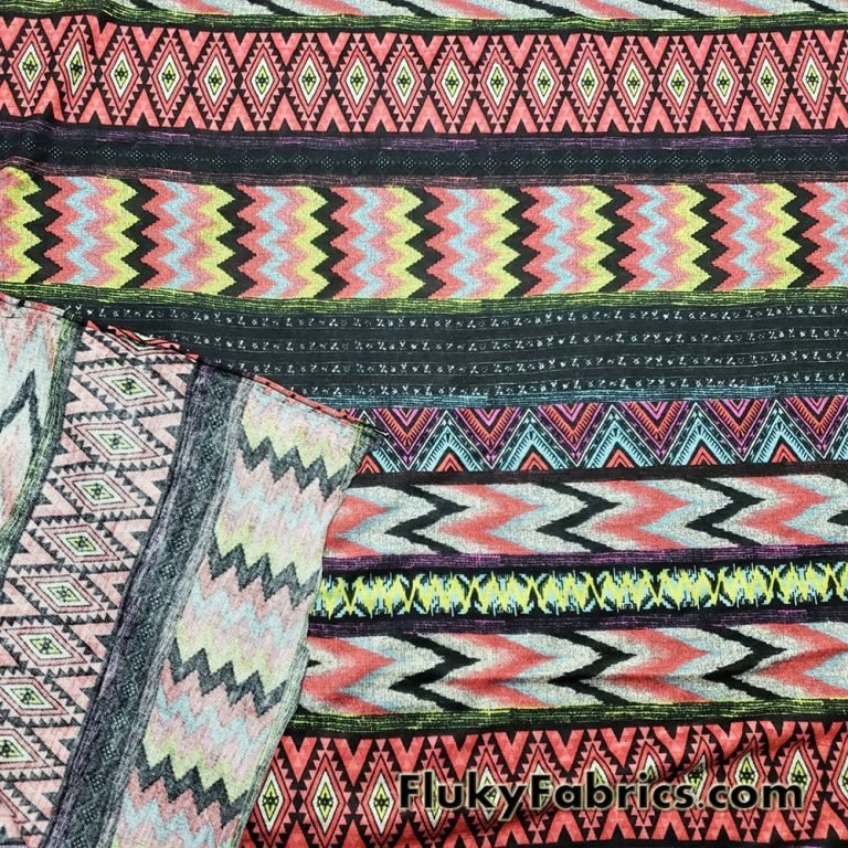 Poly Spandex Jersey Tribal Ethnic Print Fabric