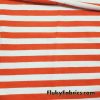 Orange and White Yarn Dyed Stripe 4 Way Stretch Cotton Spandex Fabric