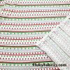 Festive Christmas Stripes with Silver Lurex Cotton Jersey Knit Fabric