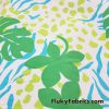 Jade Green Foliage and Lime/Turquoise Animal Style Nylon Spandex Fabric