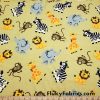 Cute Jungle Zoo Colorful Cartoon Animals Cotton Jersey Fabric