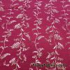 Pink Vines with Gold Lurex Leaves Design On Poly Cotton Jersey Fabric