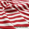 Red and White Yarn Dyed Stripe Cotton Spandex Christmas Stripes Fabric