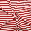Red and White Yarn Dyed Stripe Cotton Spandex Christmas Stripes Fabric