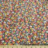 Wild Flowers on Dark Gray Print Lightweight Cotton Spandex Fabric at FlukyFabrics.com
