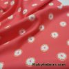 Cute Sliced Oranges or White Flowers Over a Dark Coral Nylon Spandex Fabric
