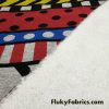 Colorful Geometric Arrows Dots and Stripes Print Poly Cotton Fleece Fabric
