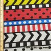 Colorful Geometric Arrows Dots and Stripes Print Poly Cotton Fleece Fabric