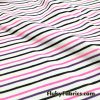 Nylon Spandex Black, Hot Pink and Purple Mini Stripes Fabric