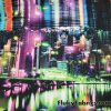 Nylon Spandex Abstract Night City Skyline Print Swimsuit Fabric